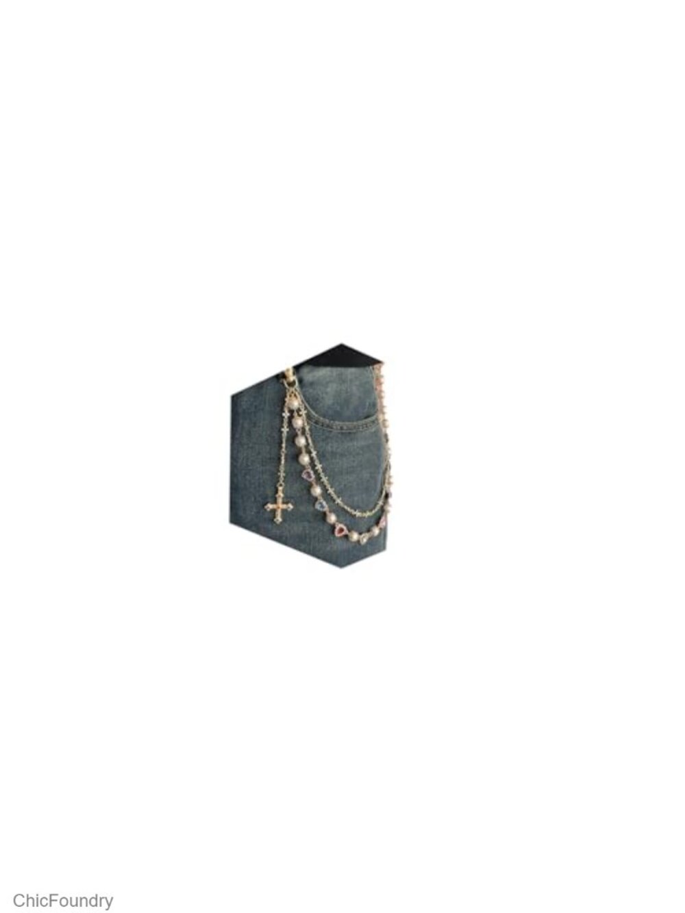 Cross Heart Pants Chain Alloy Jean Chain Punk Hip Wallet Chain